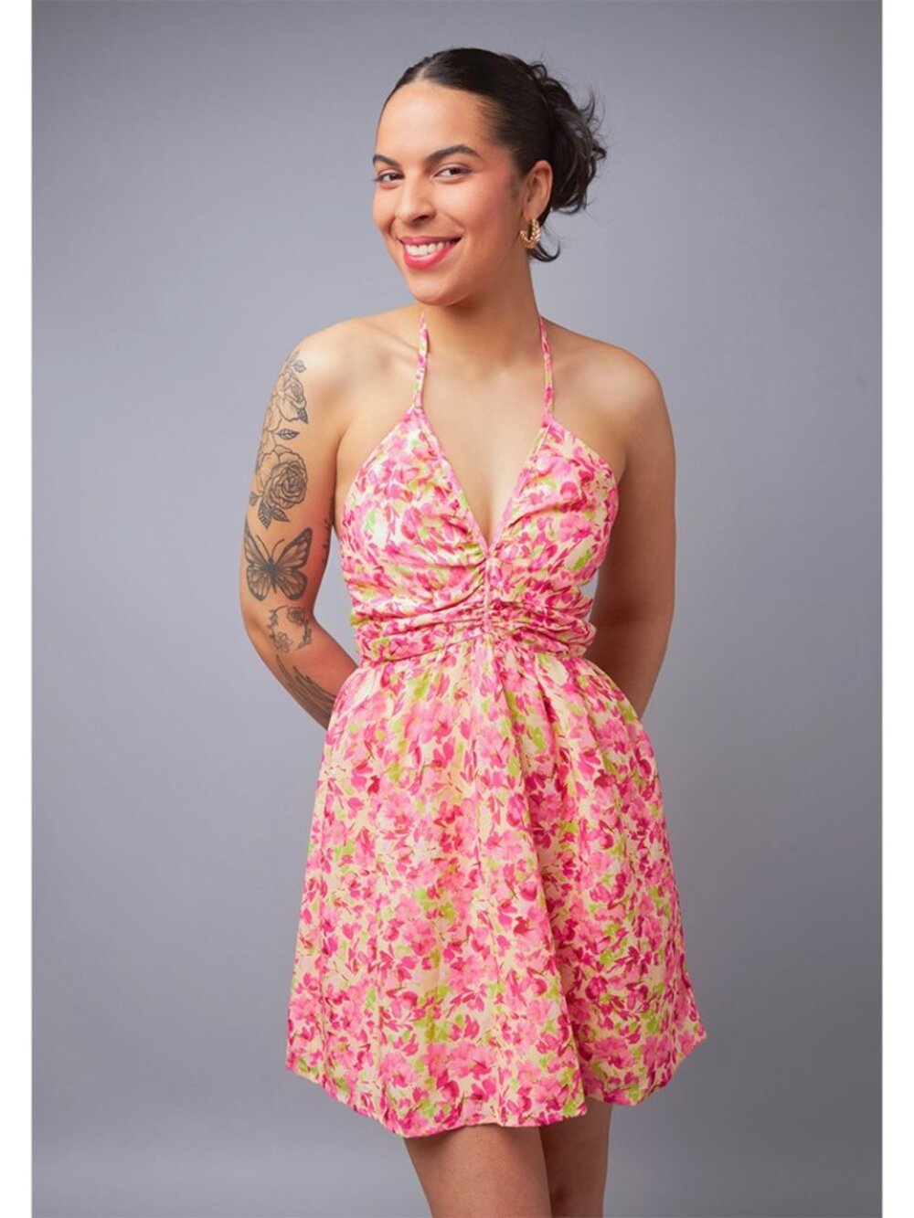 Pink Buttercup Halter-Style Dress